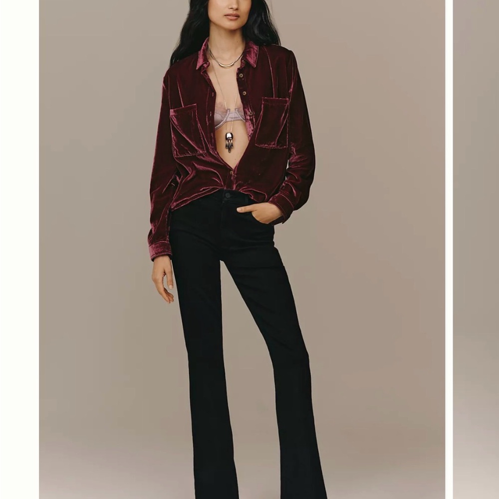 MOTHER The Weekender Mid Rise Flare Black Jeans